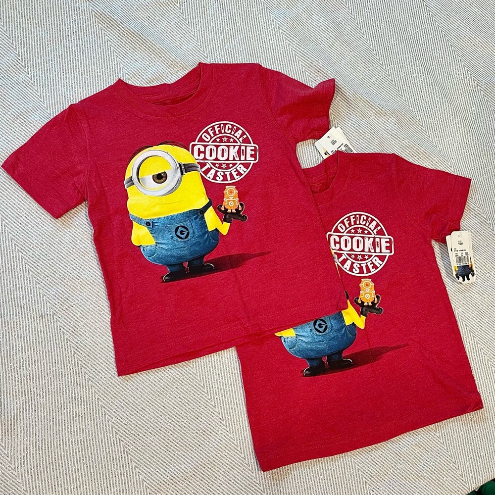 Despicable Me OFFICIAL COOKIE TASTER Minions Christmas T-Shirt 18m NWT